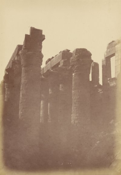 Nahansicht der Säulen des Hypostylsaals, Karnak von Théodule Devéria